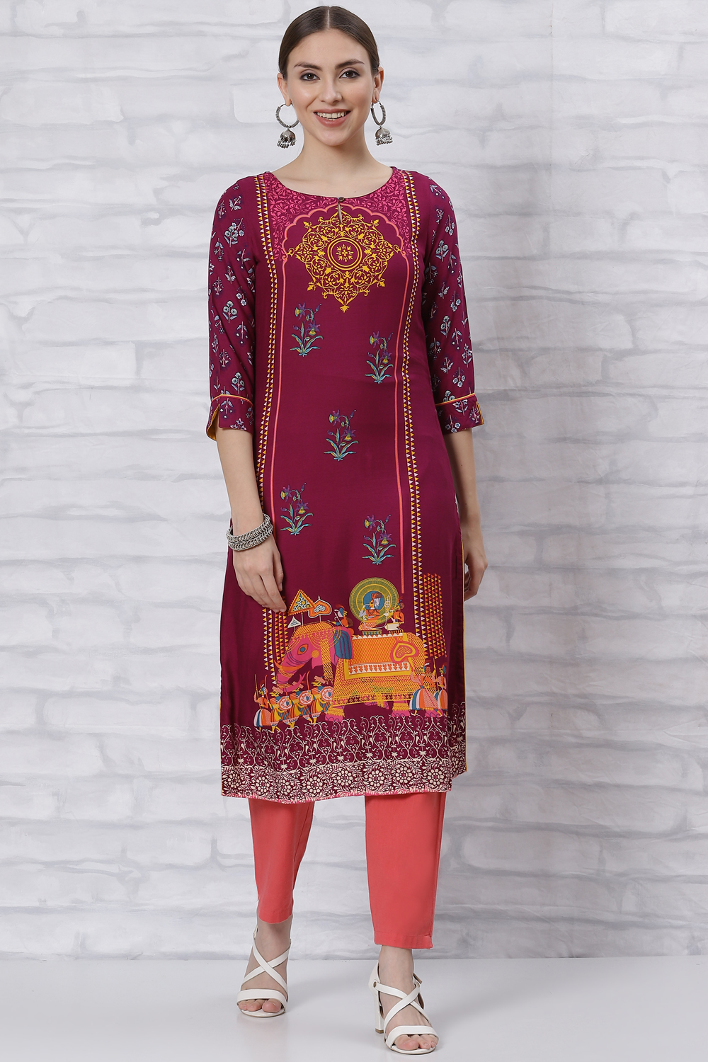 Phalsa Straight Kurta image number 0